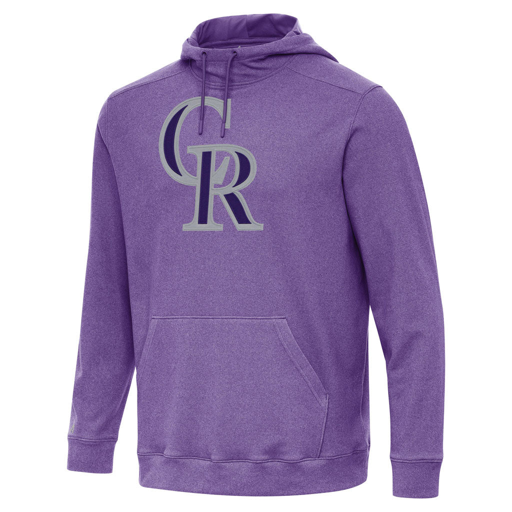 MLB Colorado Rockies Antigua Full Front Cloud Pullover Hoodie - Purple