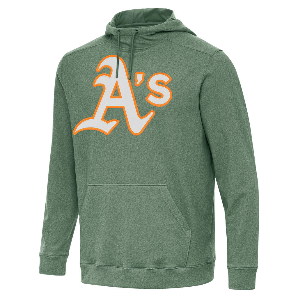 MLB Athletics Antigua Full Front Cloud Pullover Hoodie - Green
