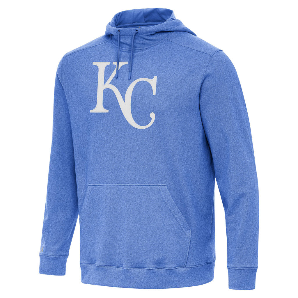 MLB Kansas City Royals Antigua Full Front Cloud Pullover Hoodie - Blue