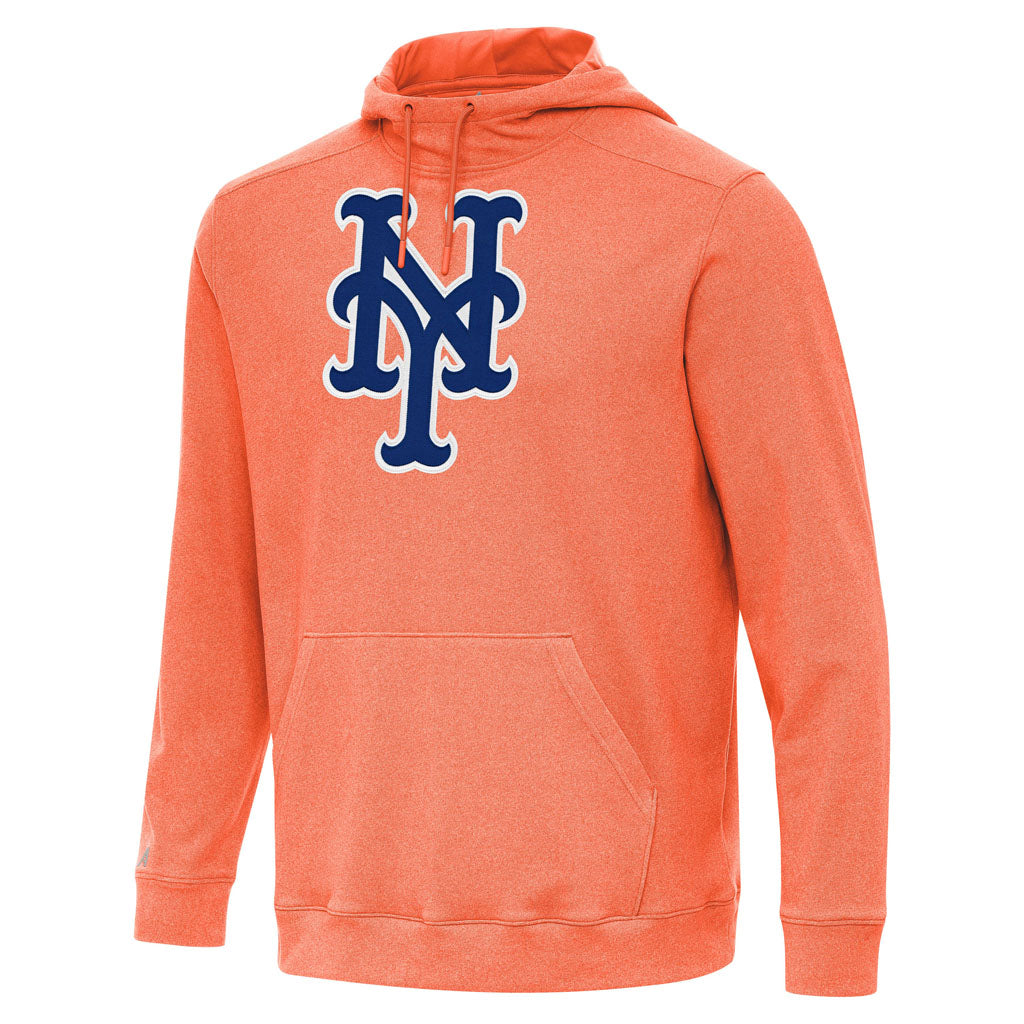 MLB New York Mets Antigua Full Front Cloud Pullover Hoodie - Orange