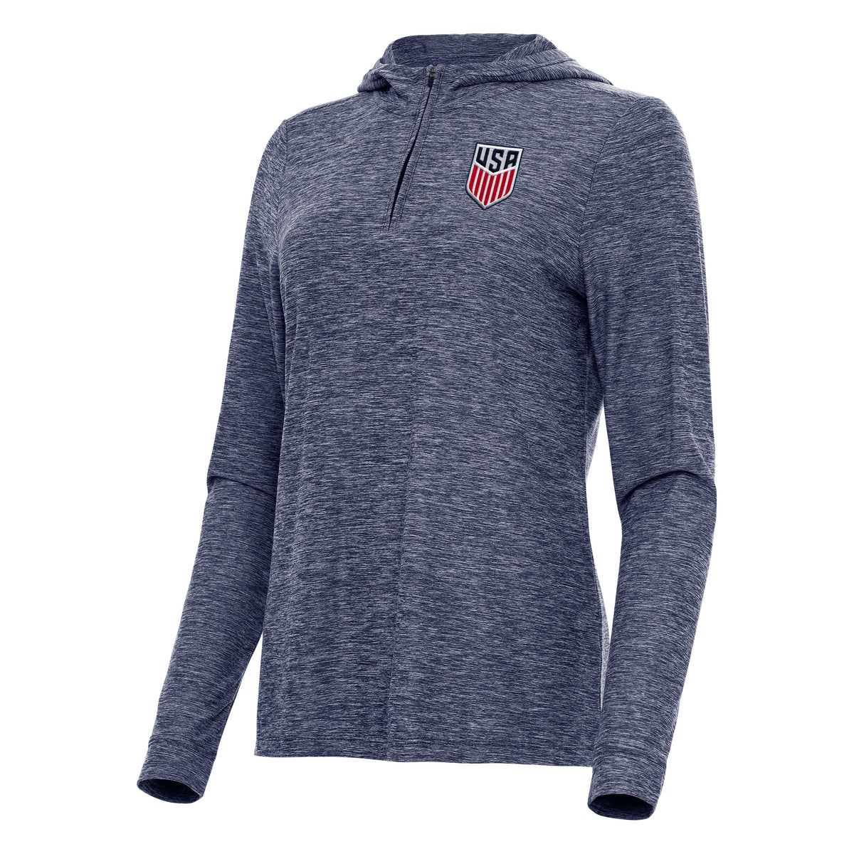 USMNT National Team Antigua Women's Daybreak 1/4 Zip Pullover Hoodie - Navy