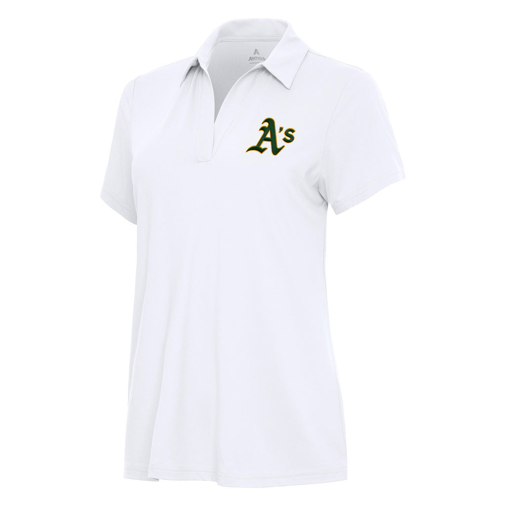 MLB Athletics Women's Antigua Era Polo - White