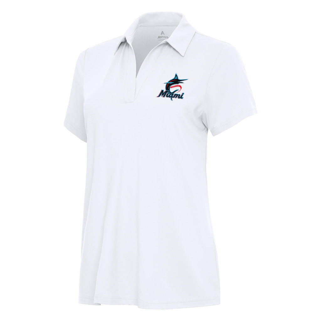 MLB Miami Marlins Women's Antigua Era Polo - White