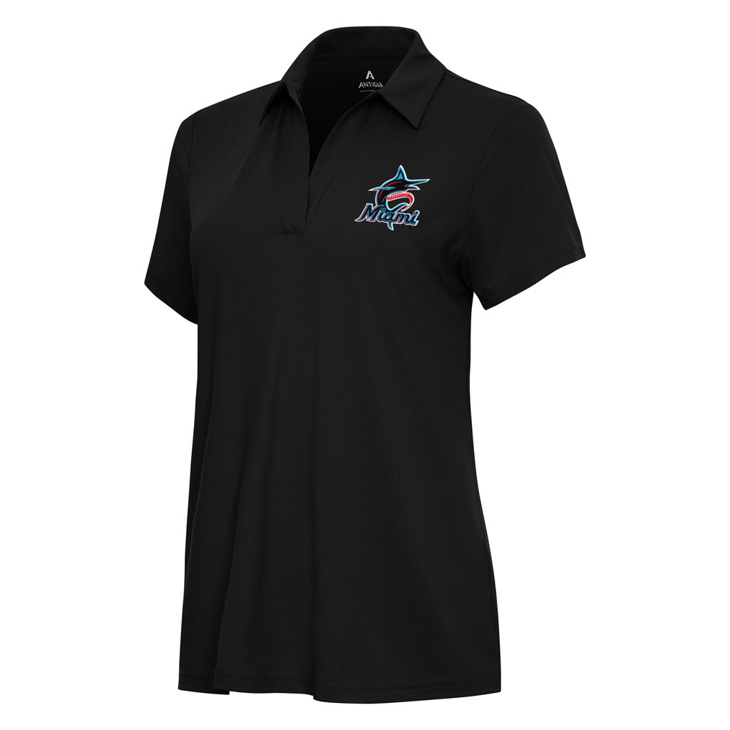 MLB Miami Marlins Women's Antigua Era Polo - Black
