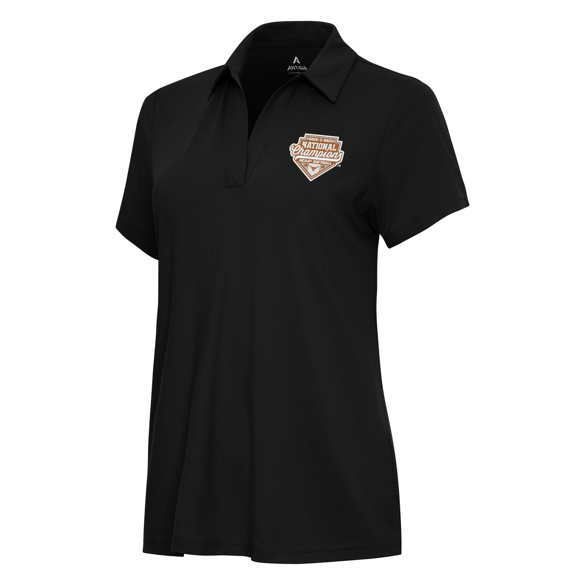 NCAA Texas Longhorns Women's 2026 Softball National Champions Antigua Era Polo - Black