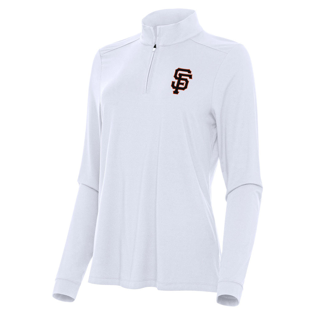 MLB San Francisco Giants Women's Antigua Intent 1/4 Zip Pullover Jacket - White