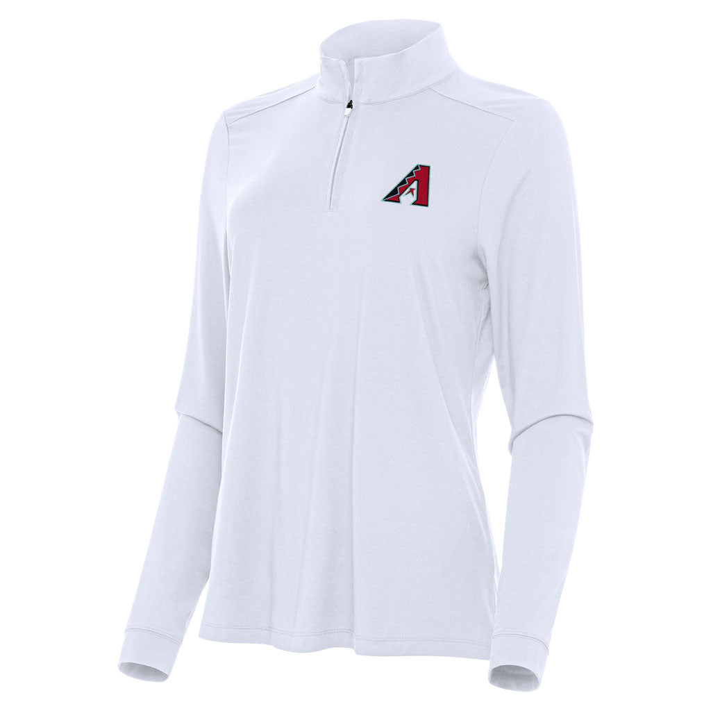 MLB Arizona Diamondbacks Women's Antigua Intent 1/4 Zip Pullover Jacket - White