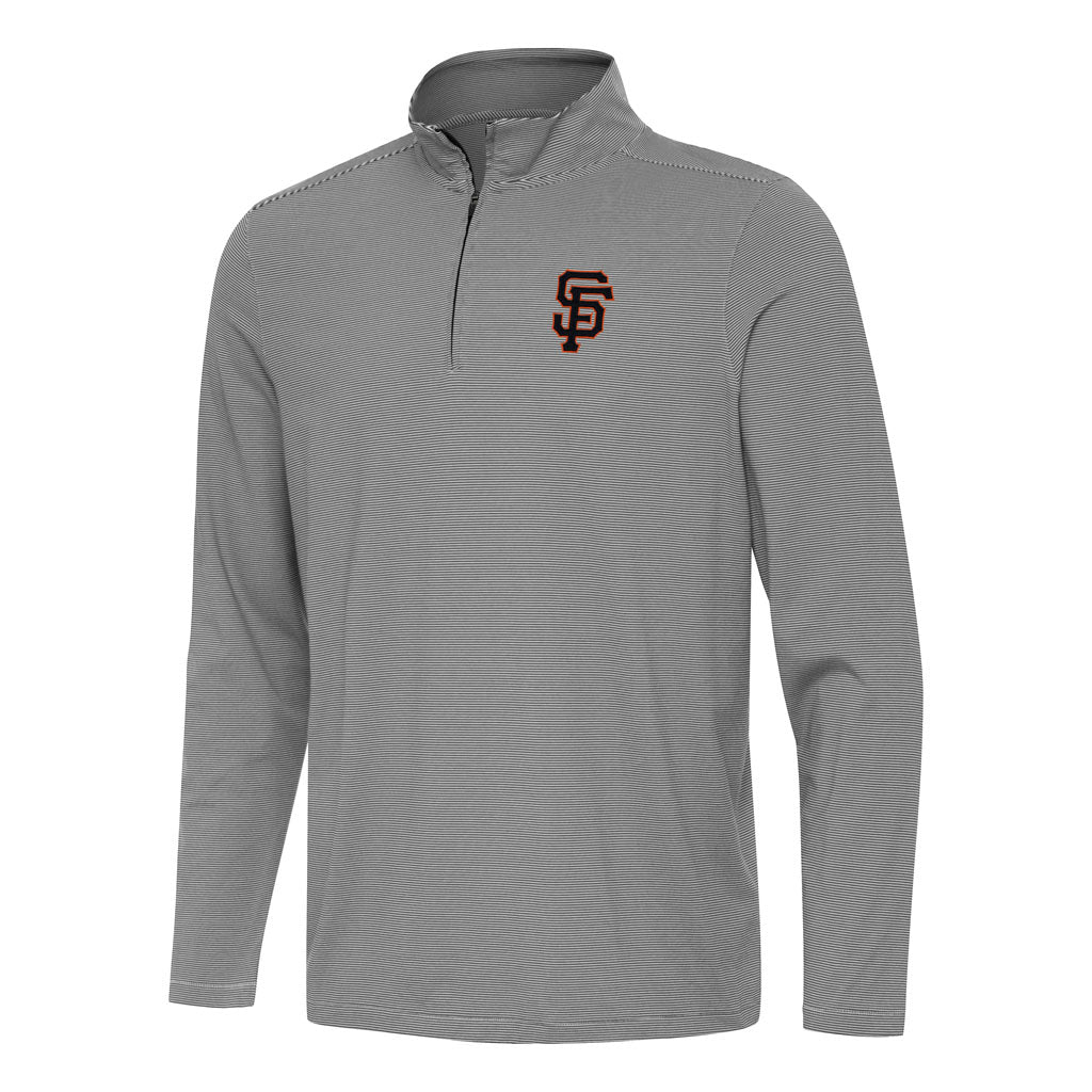 MLB San Francisco Giants Antigua Twine 1/4 Zip Pullover Jacket - Black