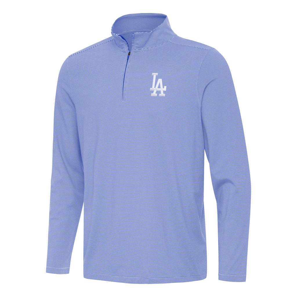 MLB Los Angeles Dodgers Antigua Twine 1/4 Zip Pullover Jacket - Blue