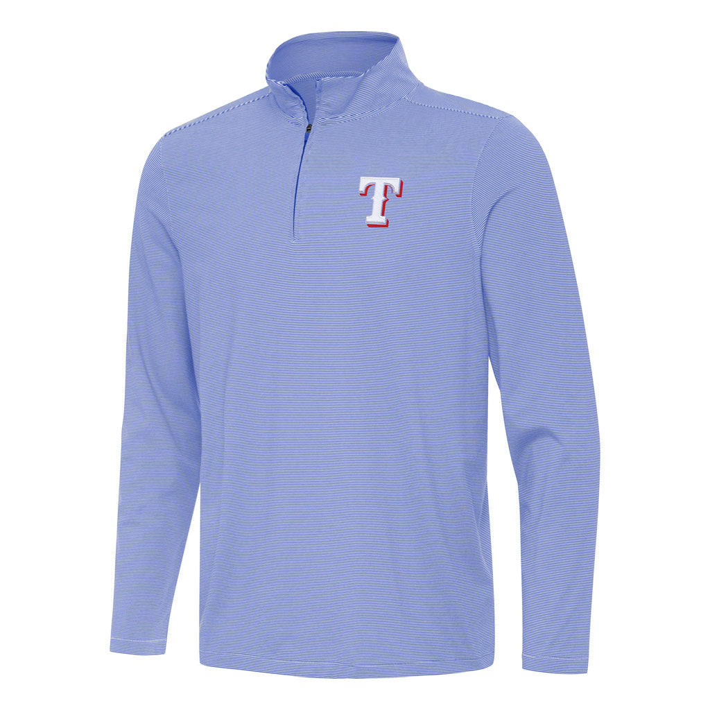 MLB Texas Rangers Antigua Twine 1/4 Zip Pullover Jacket - Blue