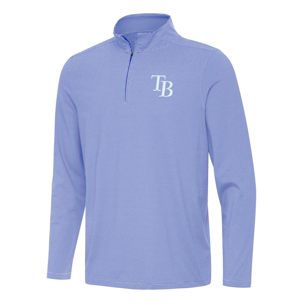 MLB Tampa Bay Rays Antigua Twine 1/4 Zip Pullover Jacket - Blue