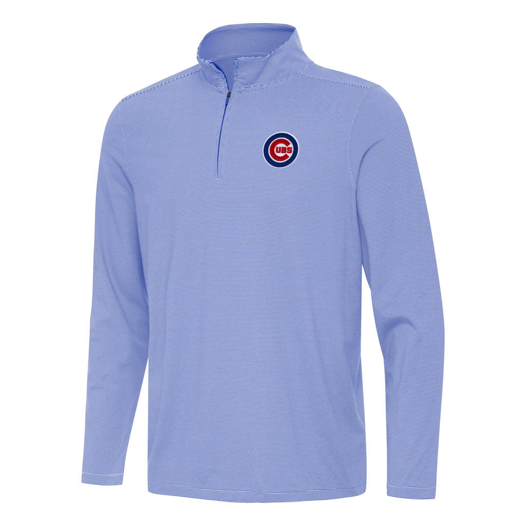 MLB Chicago Cubs Antigua Twine 1/4 Zip Pullover Jacket - Blue