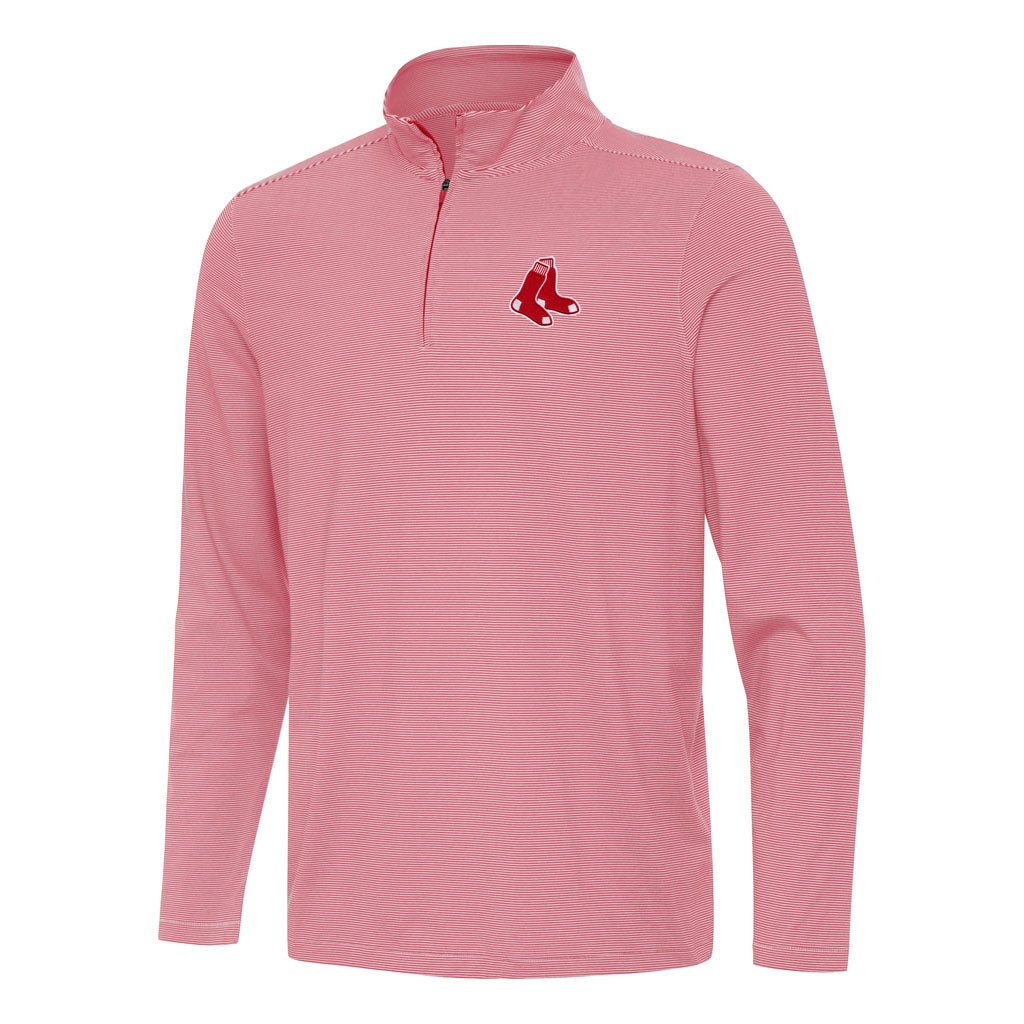 MLB Boston Red Sox Antigua Twine 1/4 Zip Pullover Jacket - Red