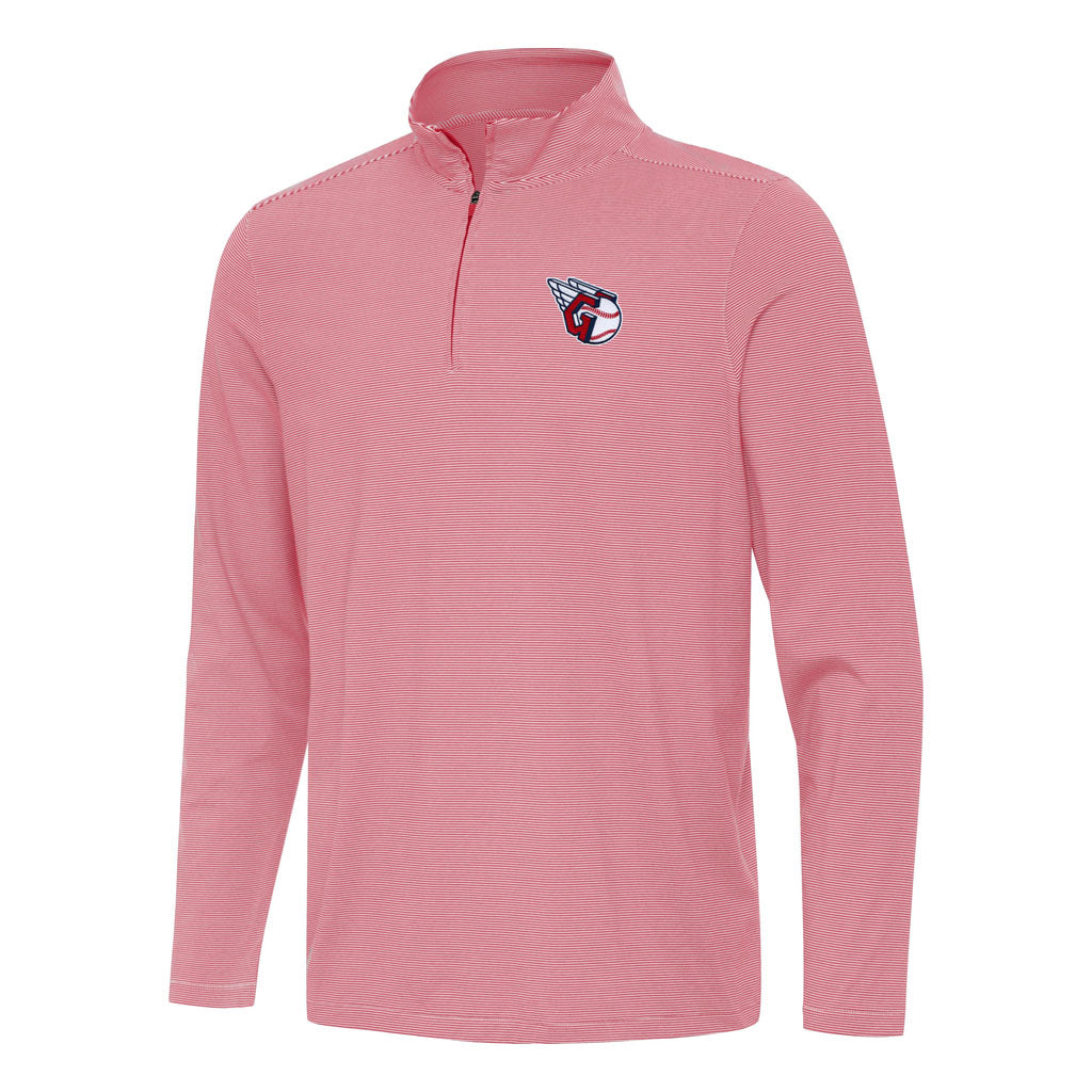MLB Cleveland Guardians Antigua Twine 1/4 Zip Pullover Jacket - Red
