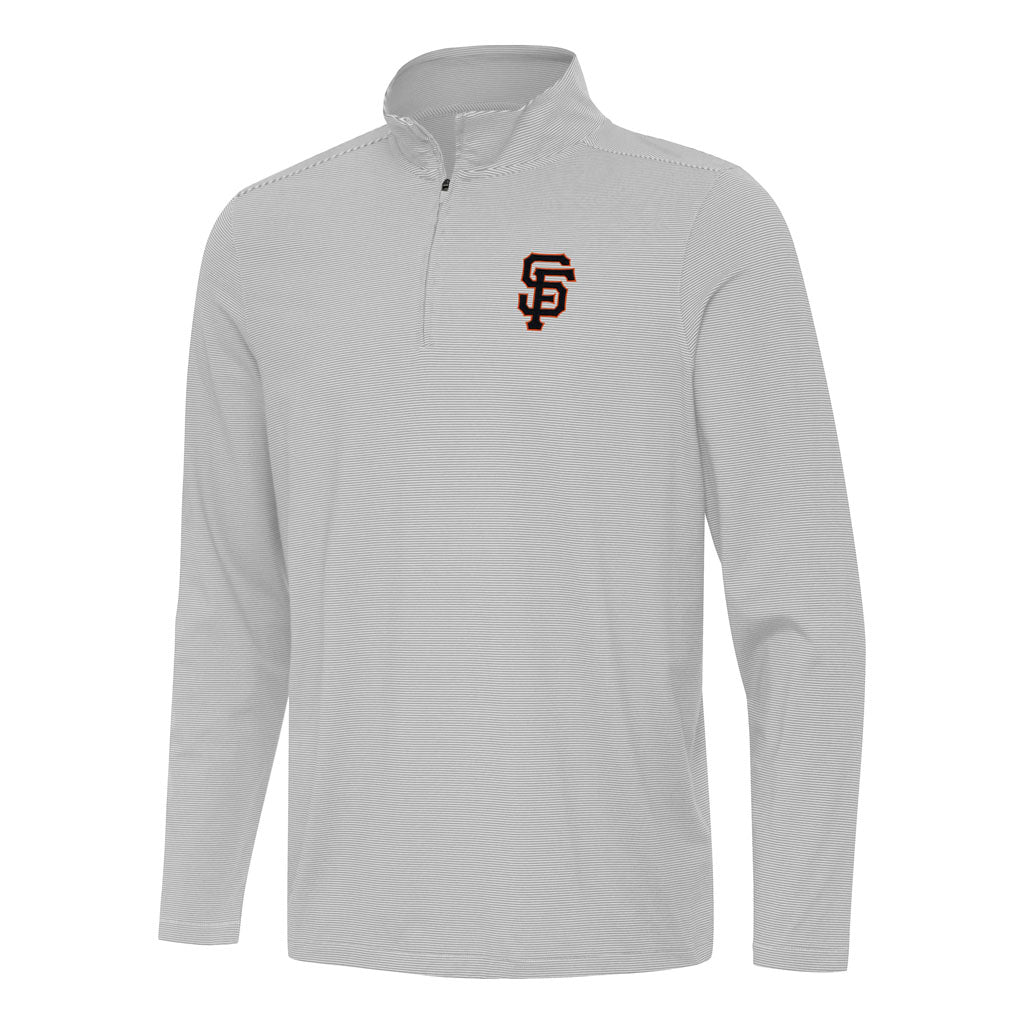 MLB San Francisco Giants Antigua Twine 1/4 Zip Pullover Jacket - Gray