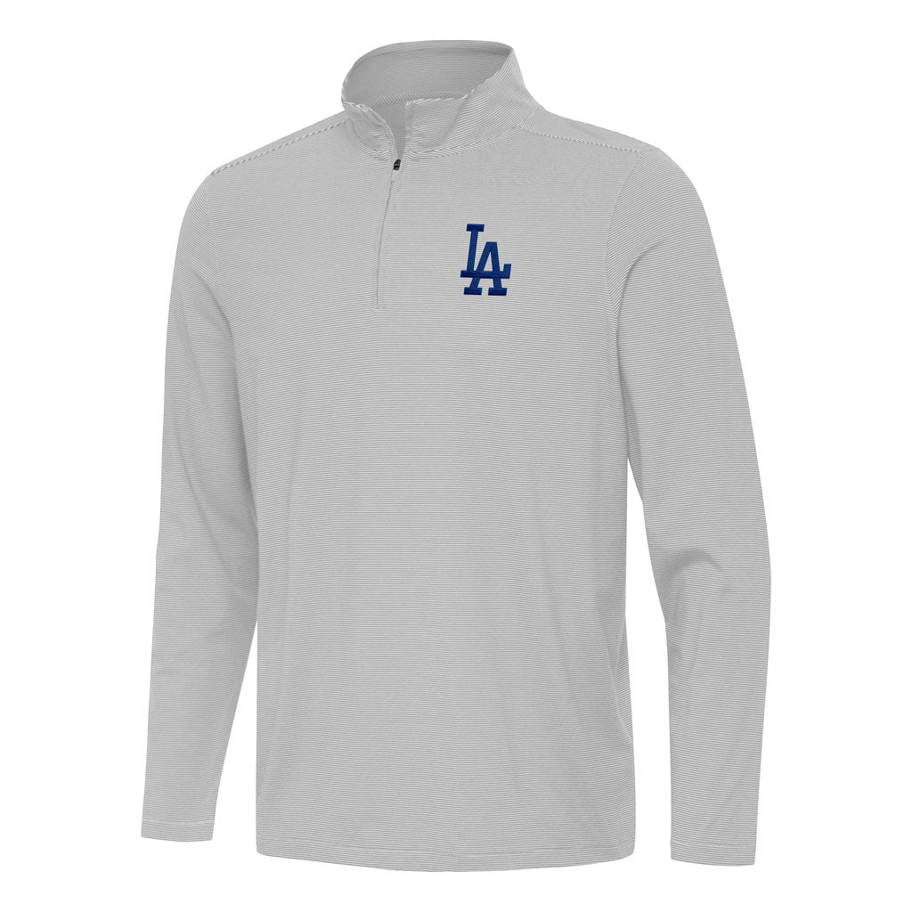 MLB Los Angeles Dodgers Antigua Twine 1/4 Zip Pullover Jacket - Gray