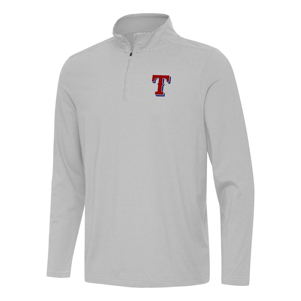 MLB Texas Rangers Antigua Twine 1/4 Zip Pullover Jacket - Gray