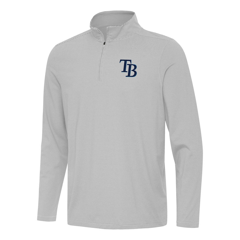 MLB Tampa Bay Rays Antigua Twine 1/4 Zip Pullover Jacket - Gray