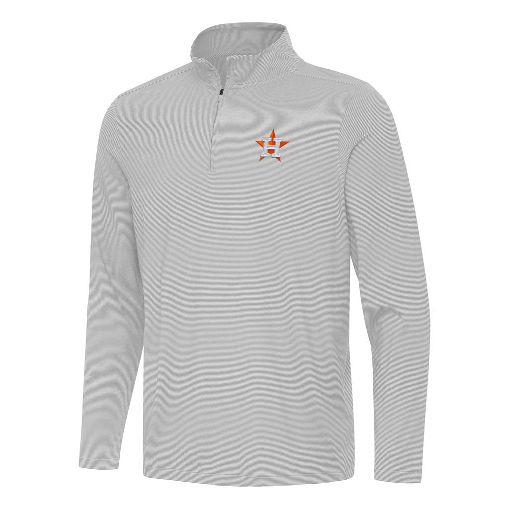 MLB Houston Astros Antigua Twine 1/4 Zip Pullover Jacket - Gray
