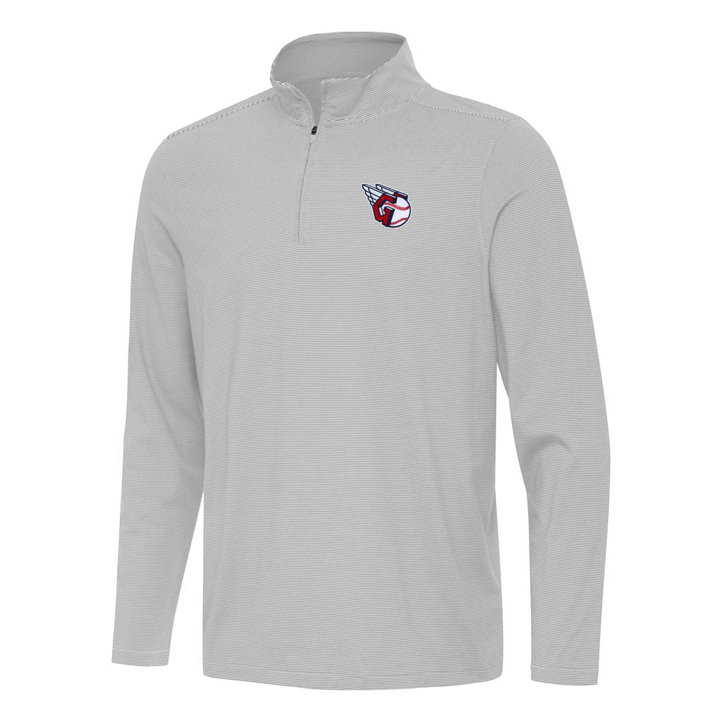 MLB Cleveland Guardians Antigua Twine 1/4 Zip Pullover Jacket - Gray