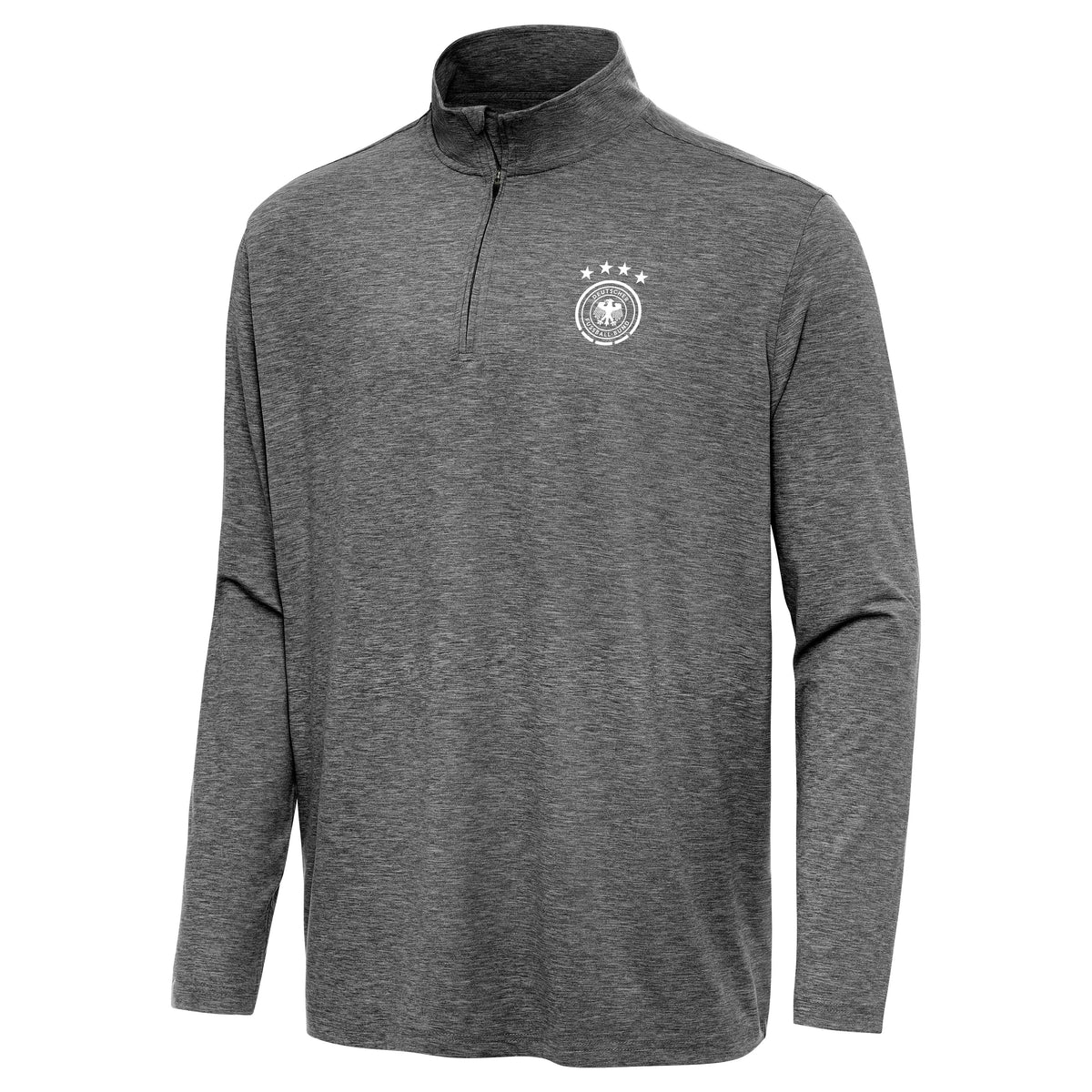 Germany National Team Antigua Men's Master 1/4 Zip Pullover - Heather Black