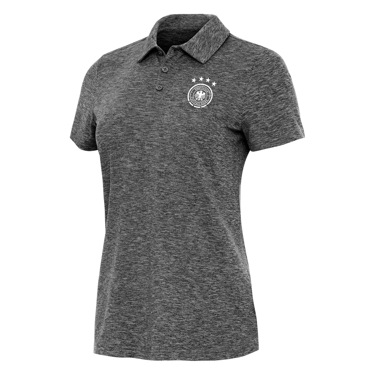 Germany National Team Antigua Women's Triple Shot Polo - Heather Black