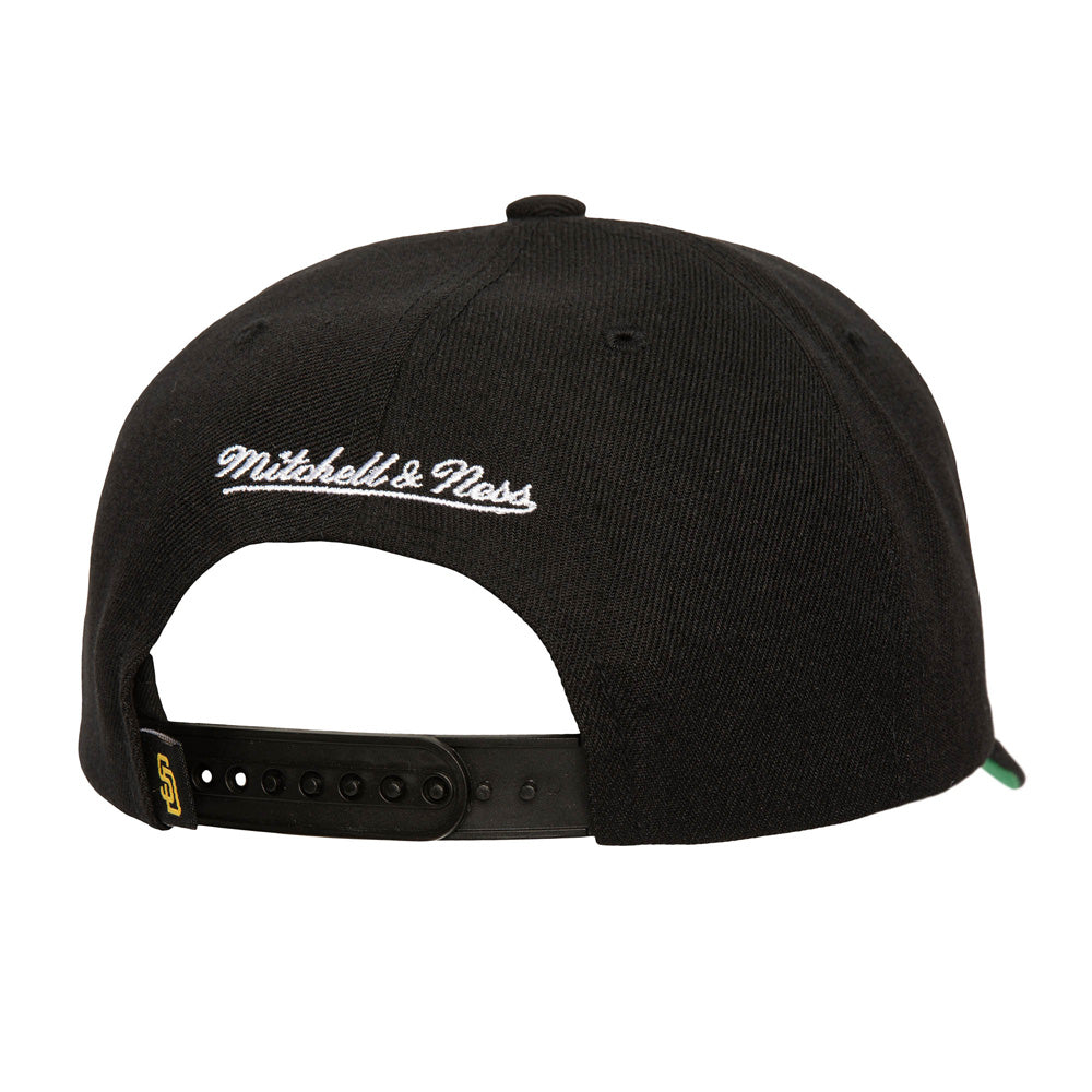 MLB San Diego Padres Mitchell &amp; Ness Neon Logo Pro Snapback Hat - Black