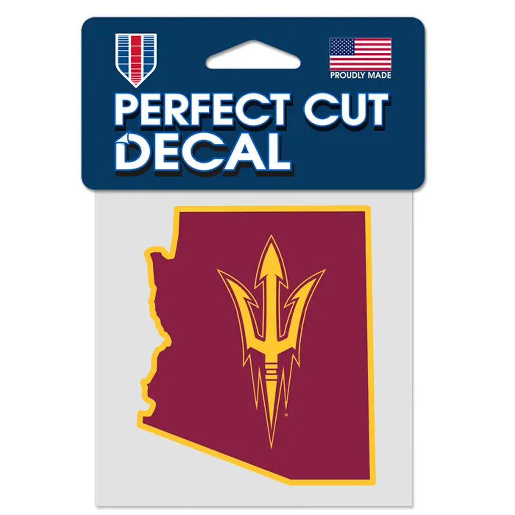 NCAA Arizona State Sun Devils WinCraft Fork State 4x4 Perfect Cut Decal