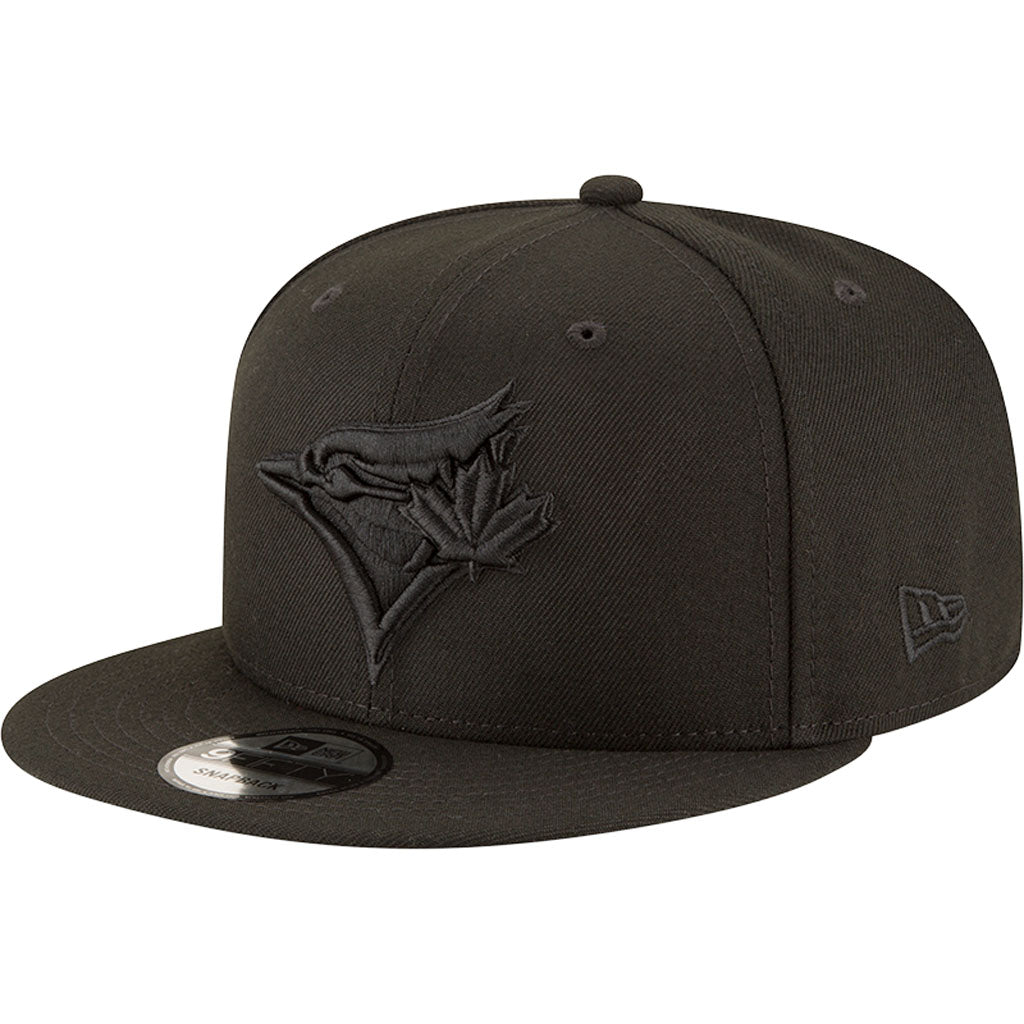 MLB Toronto Blue Jays New Era Black on Black 9FIFTY Snapback Hat - Black