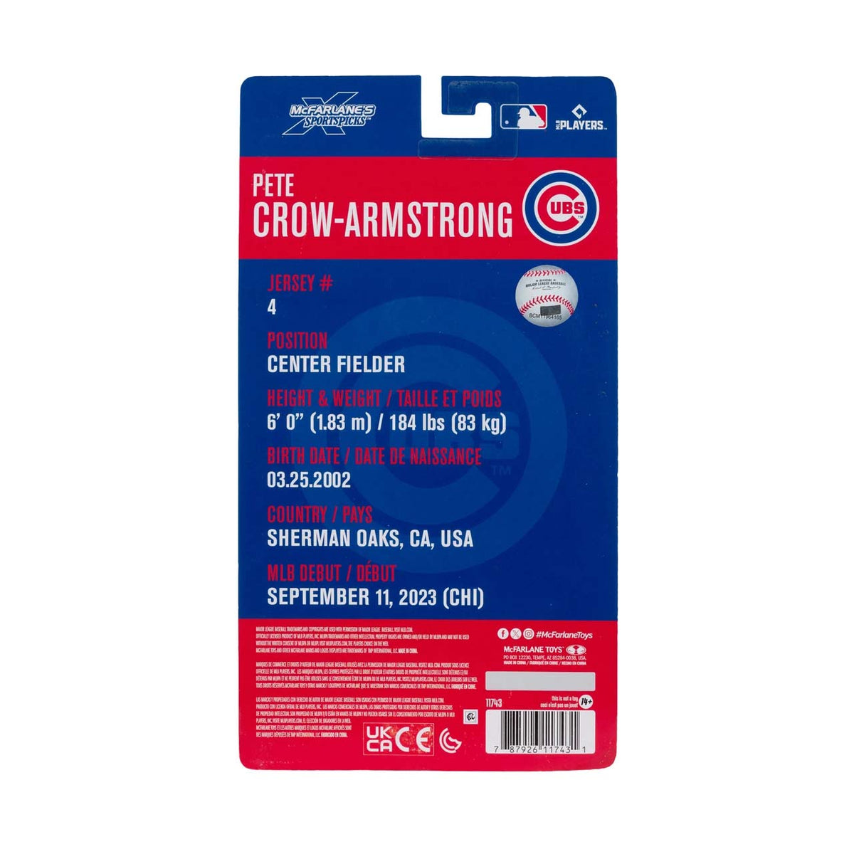 MLB Chicago Cubs Pete Crow-Armstrong McFarlane 6" Action Figure