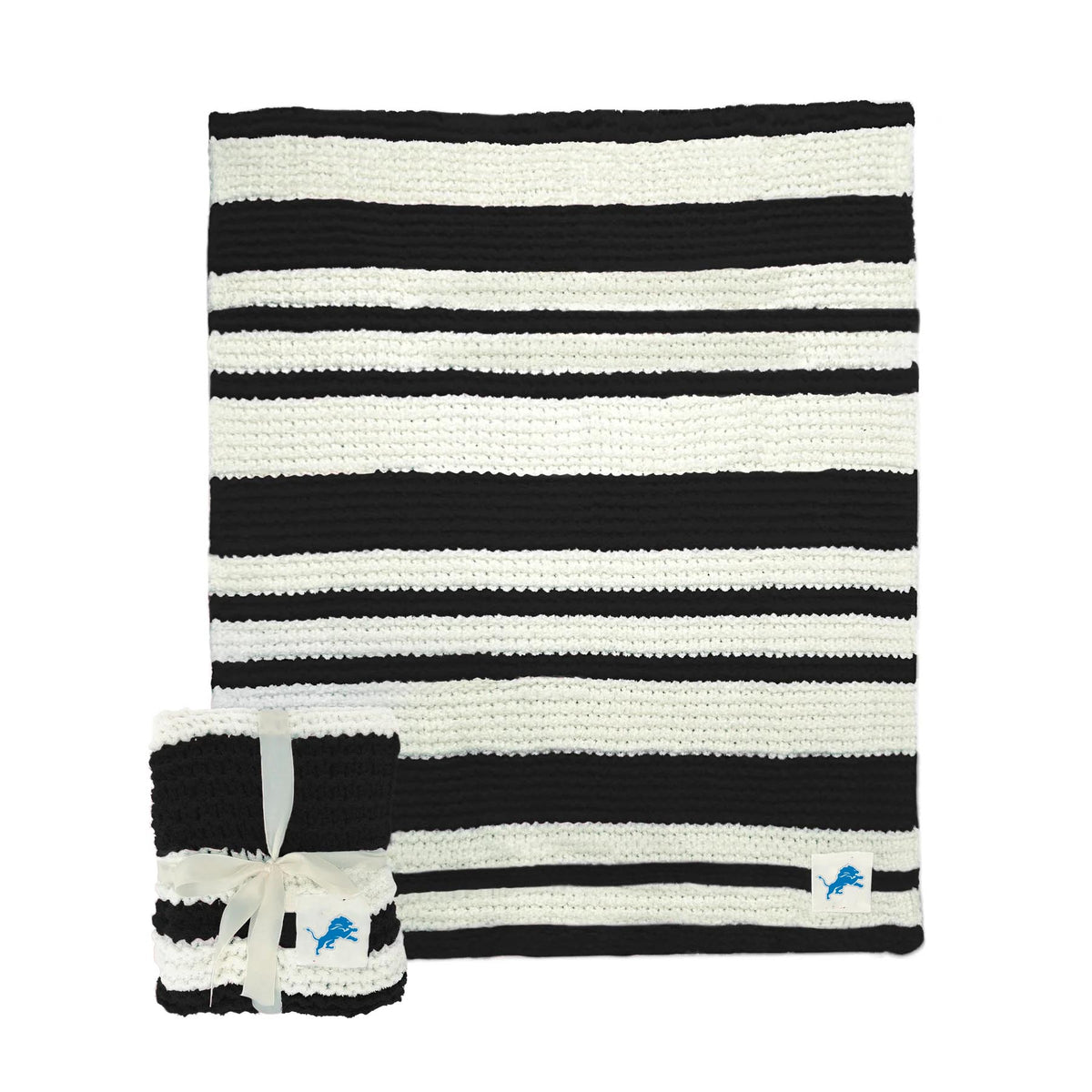 NFL Detroit Lions Logo Brands Cable Knit Throw Blanket