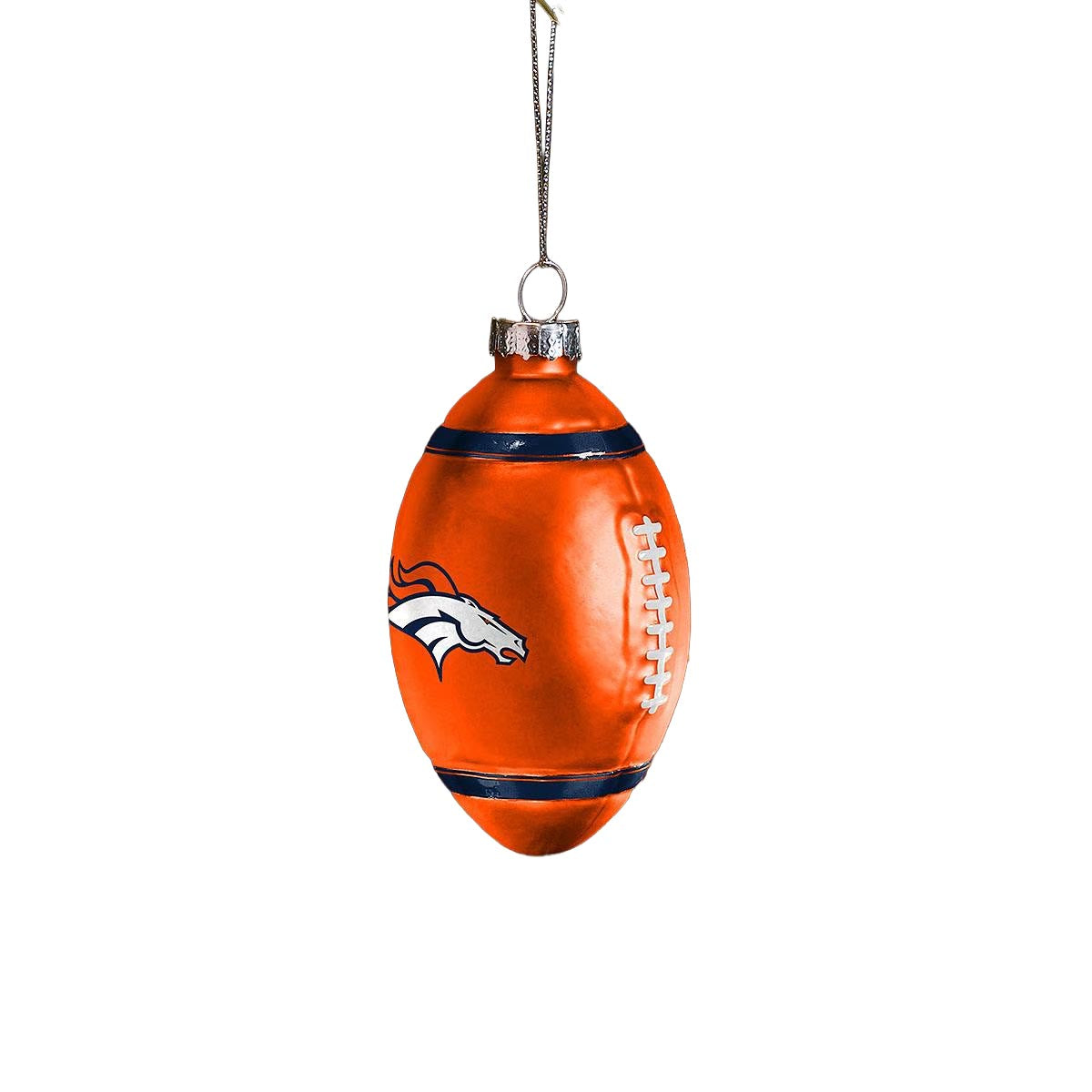 NFL Denver Broncos FOCO Glass Football Ornament