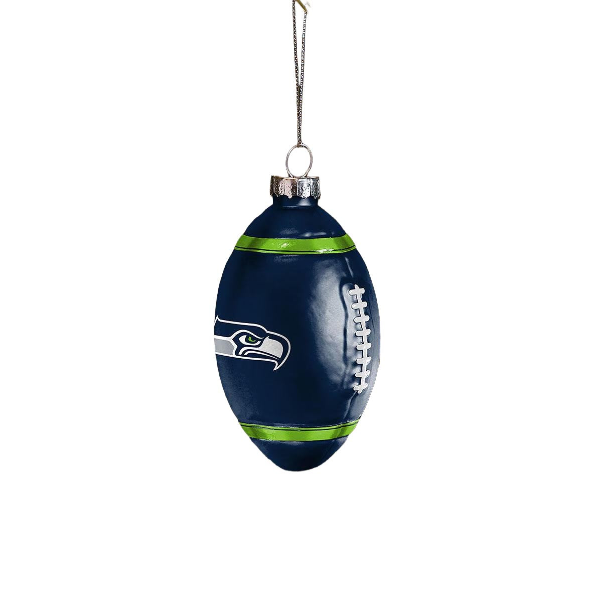 NFL Seattle Seahawks FOCO Glass Football Ornament