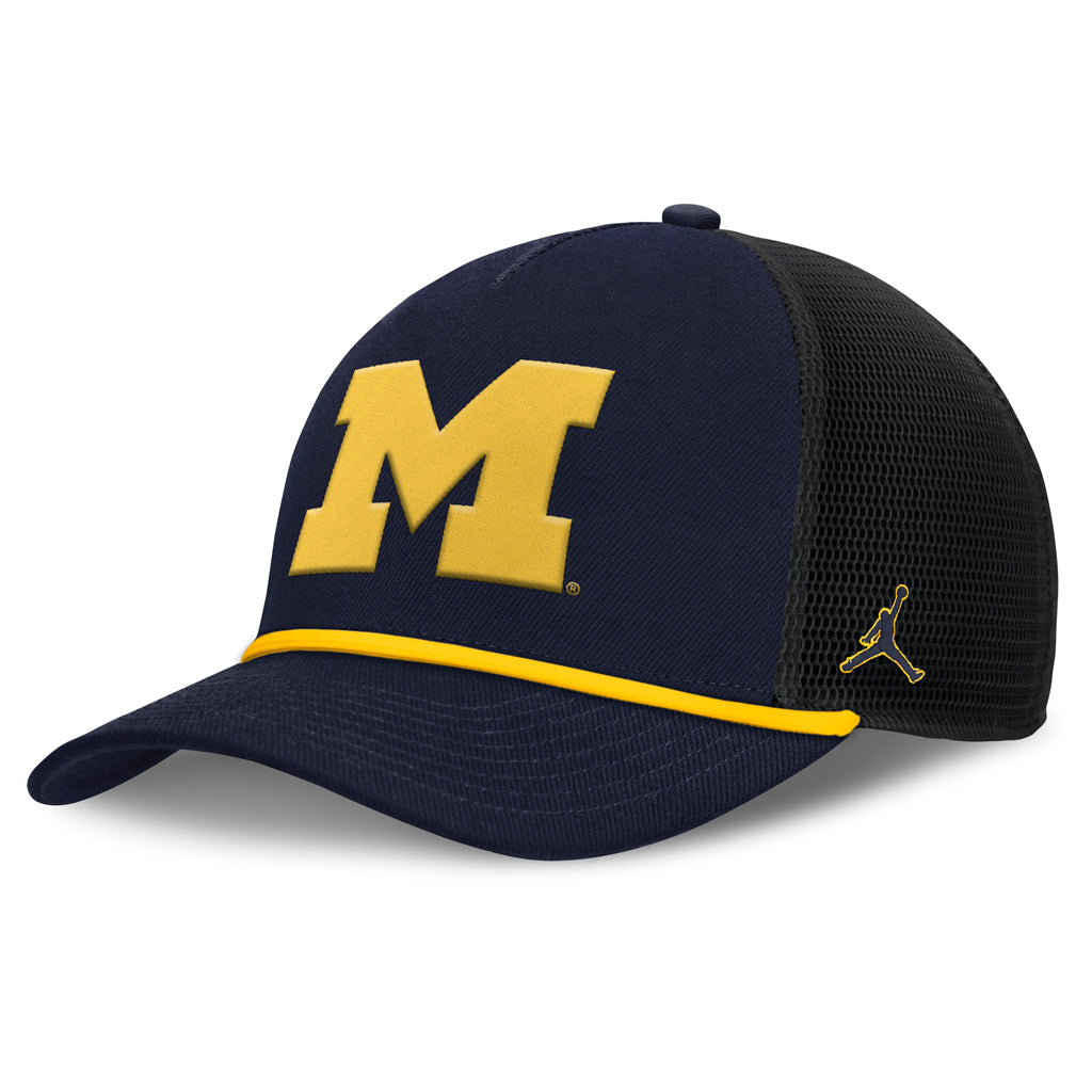 NCAA Michigan Wolverines Nike Primary Logo Snapback Trucker Hat - Navy