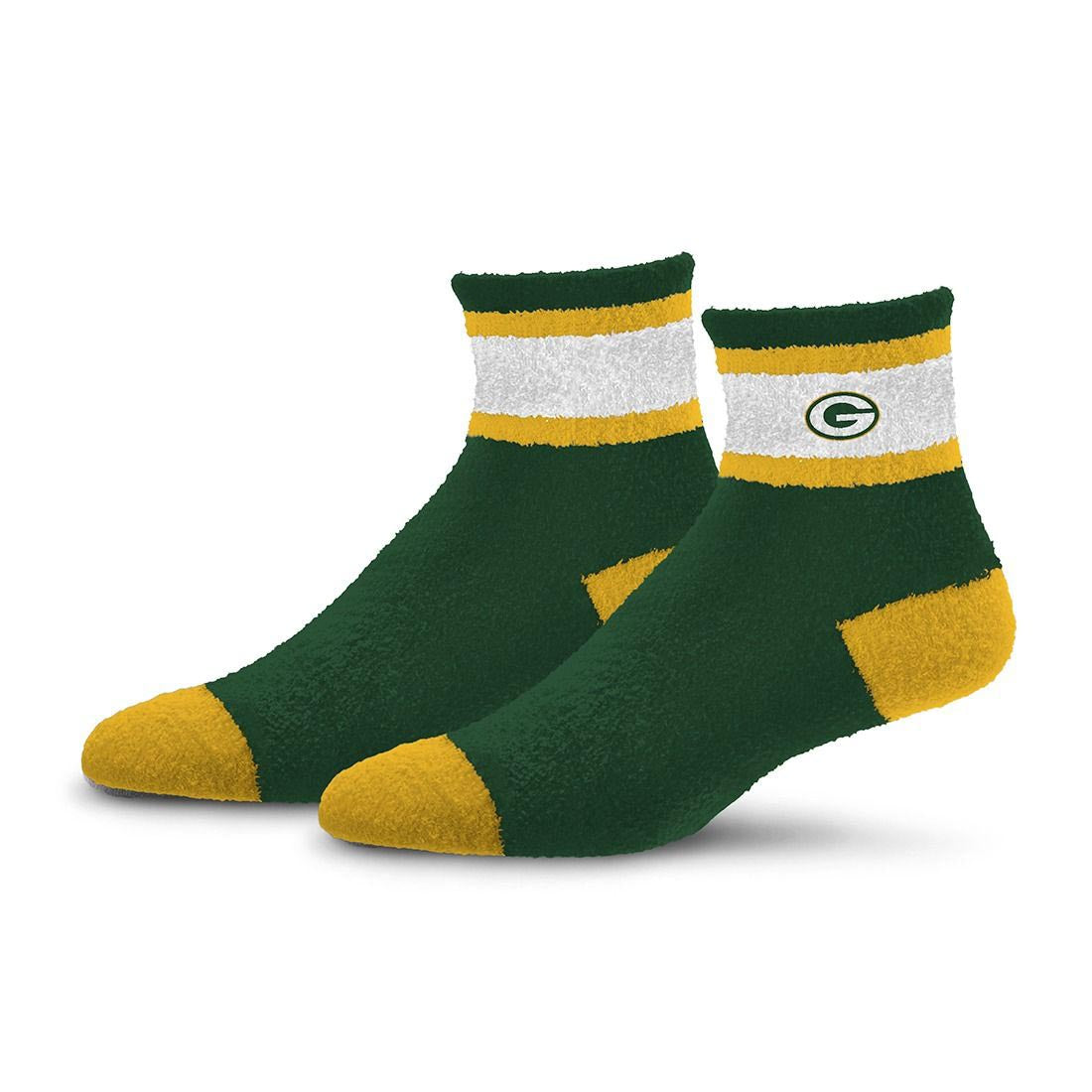 NFL Green Bay Packers For Bare Feet Cuff Stripe Sock- Green