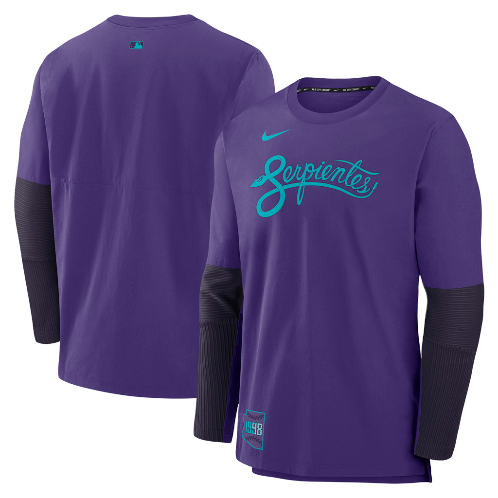 MLB Arizona Diamondbacks Nike 2025 City Connect Authentic Collection Lightweight Player Performance Long Sleeve T-Shirt - Purple