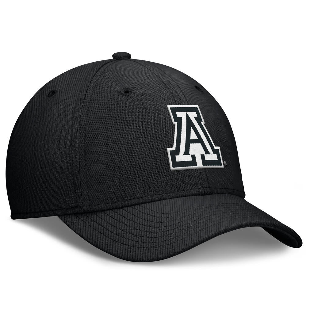 NCAA Arizona Wildcats Nike White Primary Logo Flex Fit Hat - Black