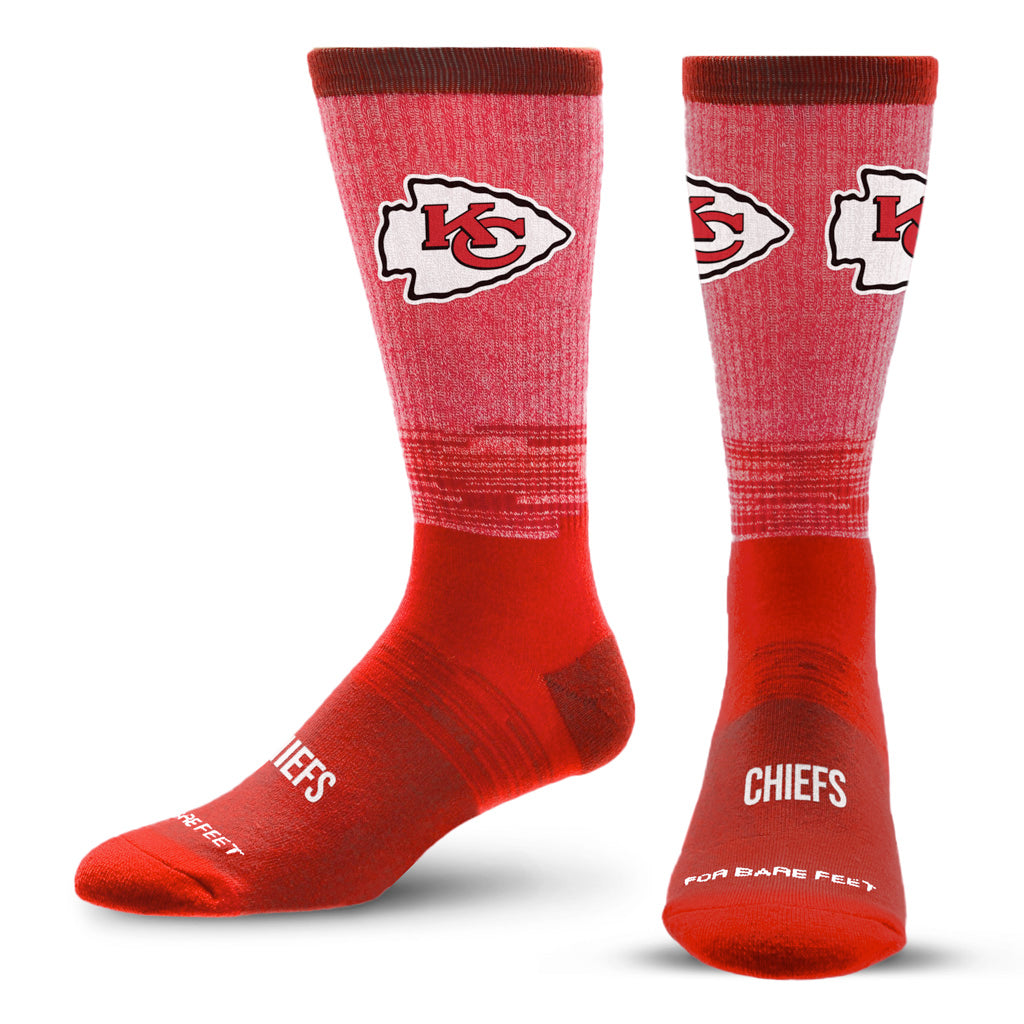 NFL Kansas City Chiefs For Bare Feet Two-Tone Tonal Socks - Red