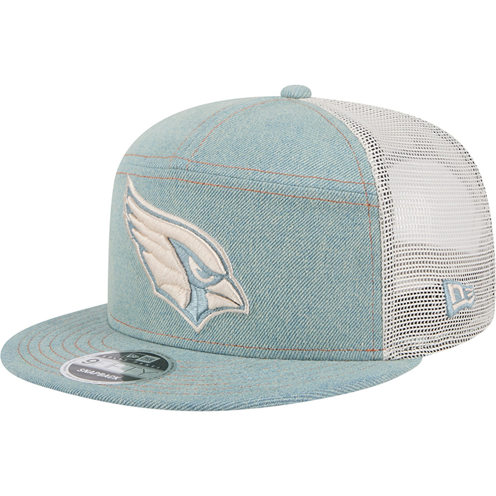 NFL Arizona Cardinals New Era Denim 9FIFTY Split Panel Snapback Trucker Hat - Navy