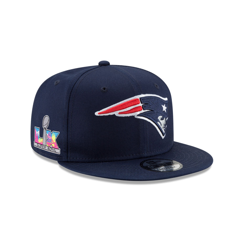 NFL New England Patriots New Era Super Bowl LX Side Patch 9FIFTY Snapback Hat - Navy