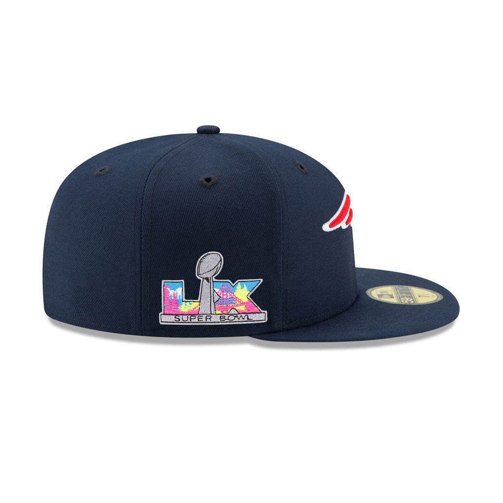 NFL New England Patriots New Era Super Bowl LX Side Patch 59FIFTY Fitted Hat - Navy
