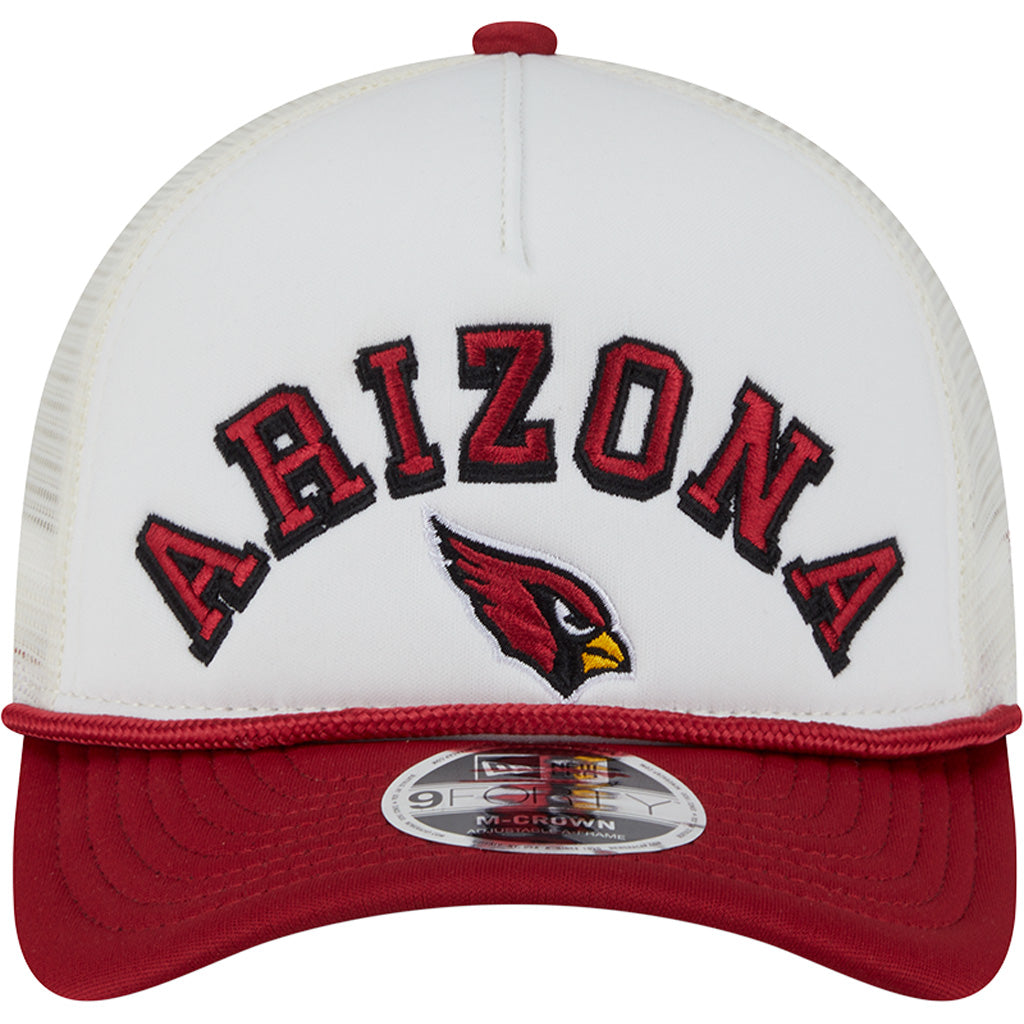 NFL Arizona Cardinals New Era Arch Logo 9FORTY M-Crown Snapback Trucker Hat - Chrome