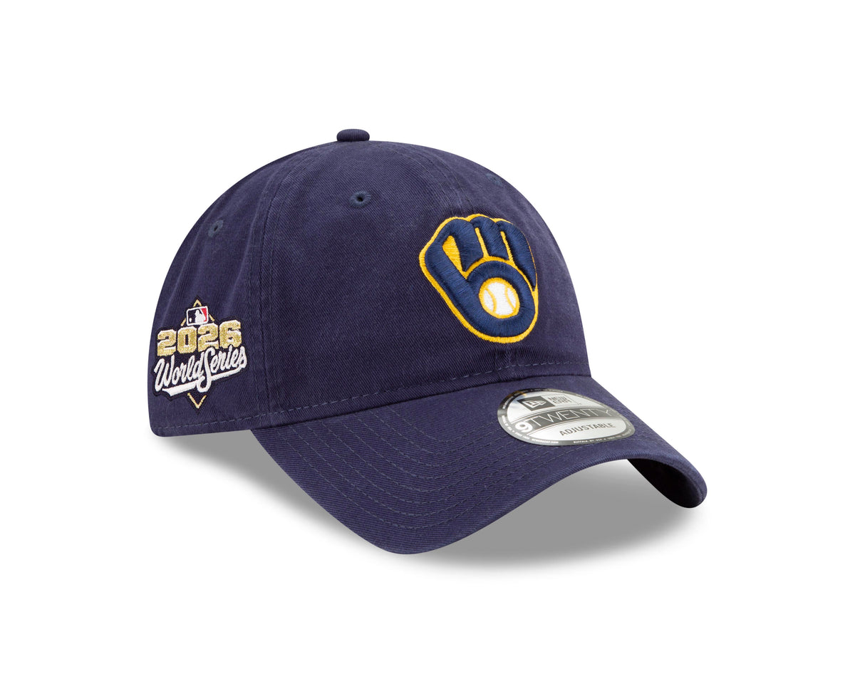 MLB Milwaukee Brewers New Era 2026 World Series Patch 9TWENTY Adjustable Hat- Navy