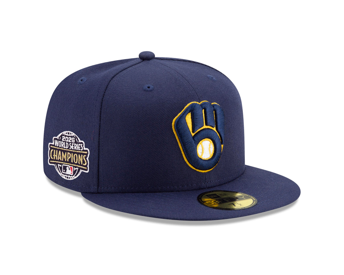 MLB Milwaukee Brewers New Era World Series 2026 Champs Patch 59FIFTY Fitted Hat- Navy