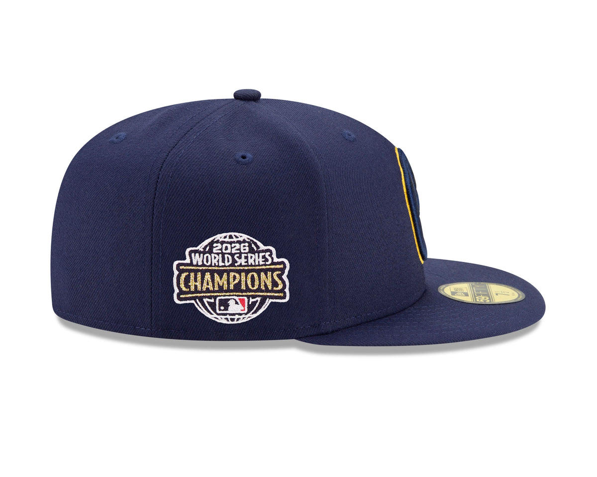 MLB Milwaukee Brewers New Era World Series 2026 Champs Patch 59FIFTY Fitted Hat- Navy