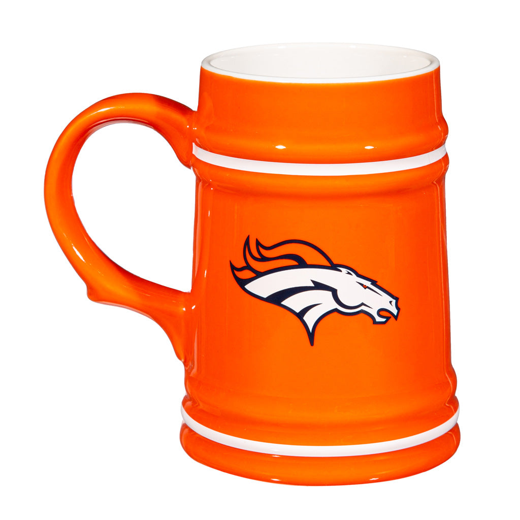 NFL Denver Broncos Evergreen 24oz Ceramic Stein Cup - Orange