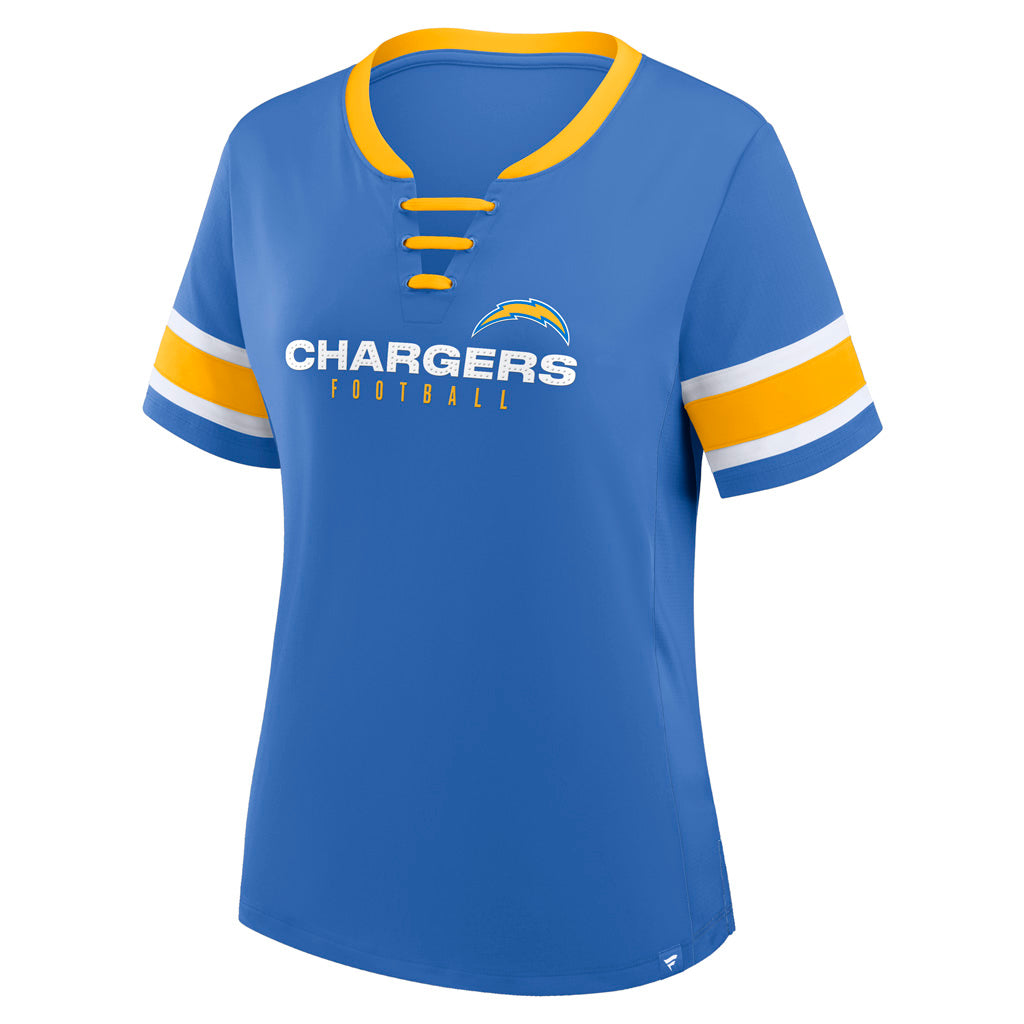 NFL Los Angeles Chargers Women's Fanatics Draw Play Athena Lace-Up Top - Blue