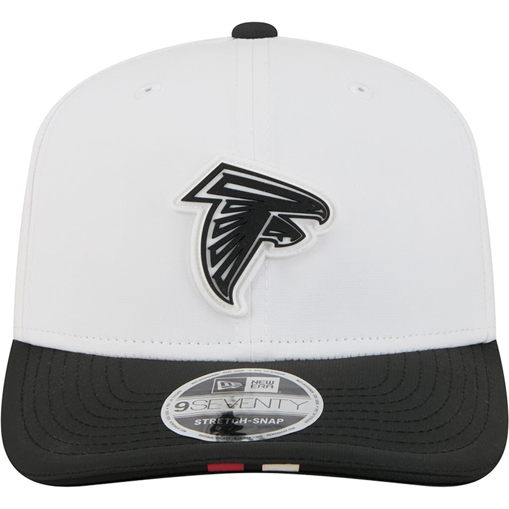 NFL Atlanta Falcons New Era 2025 Training 9SEVENTY Stretch-Snapback Hat - White