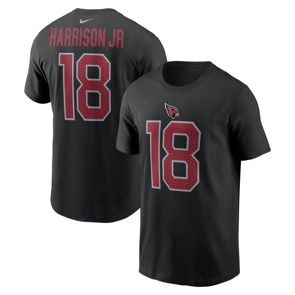NFL Arizona Cardinals Marvin Harrison Jr. Nike Name & Number T-Shirt - Black