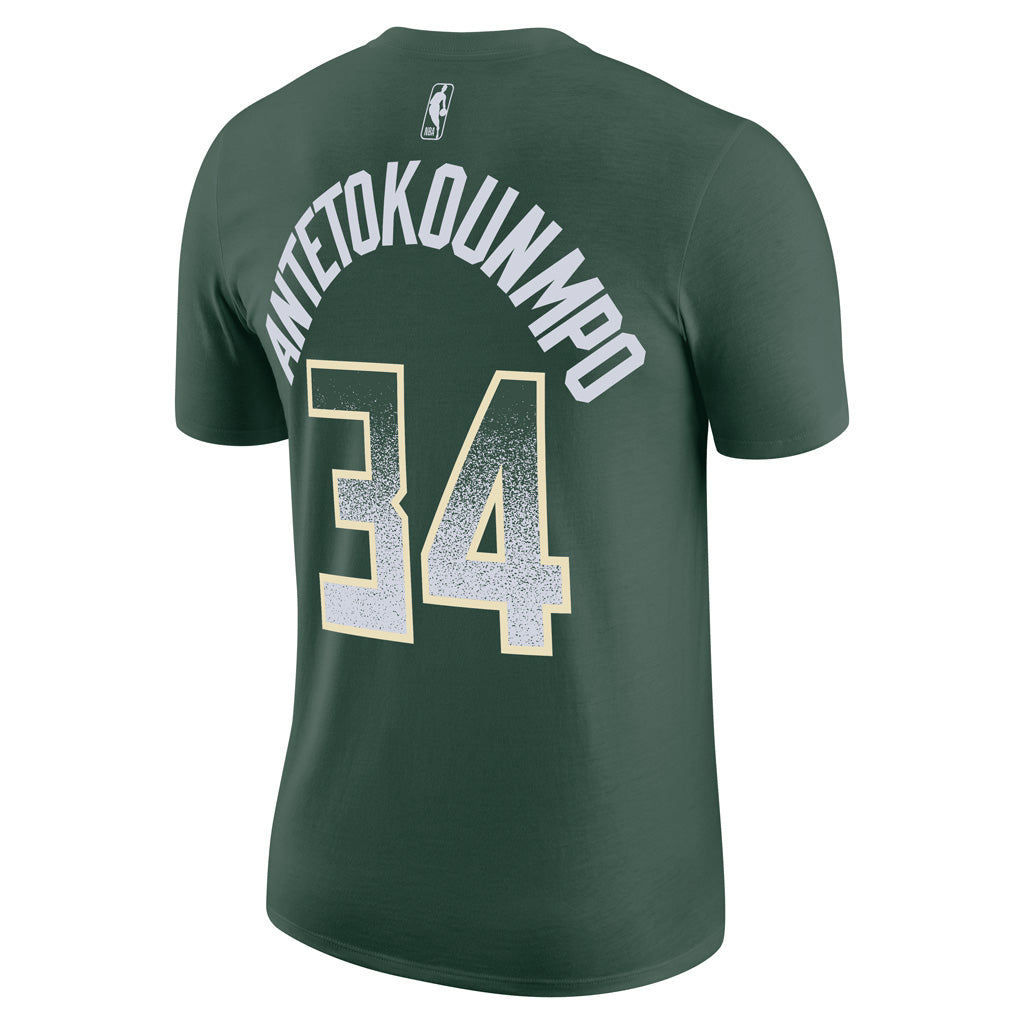 NBA Milwaukee Bucks Giannis Antetokounmpo Nike 2025 Select Series Name & Number T-Shirt - Green